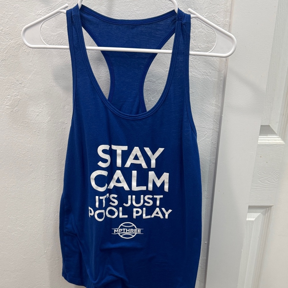 Blue Graphic Baseball Mom Tank Top